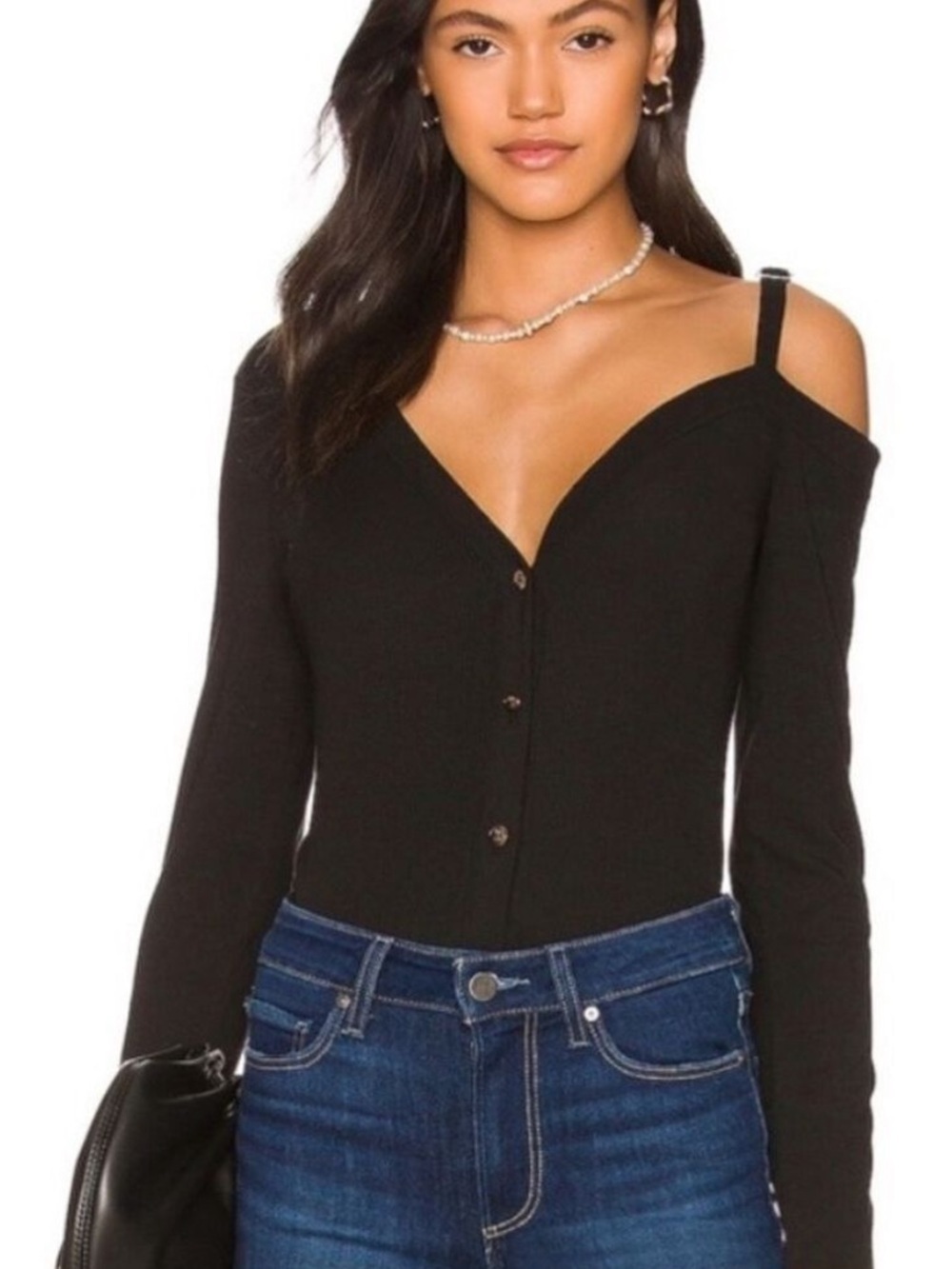PAIGE Theresa Top Ribbed Cold Shoulder Ribbed Knit XS NWT